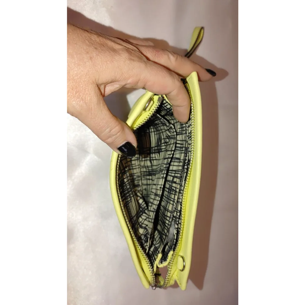 Vince Camuto Camo Leather Wristlet in Golden Apple